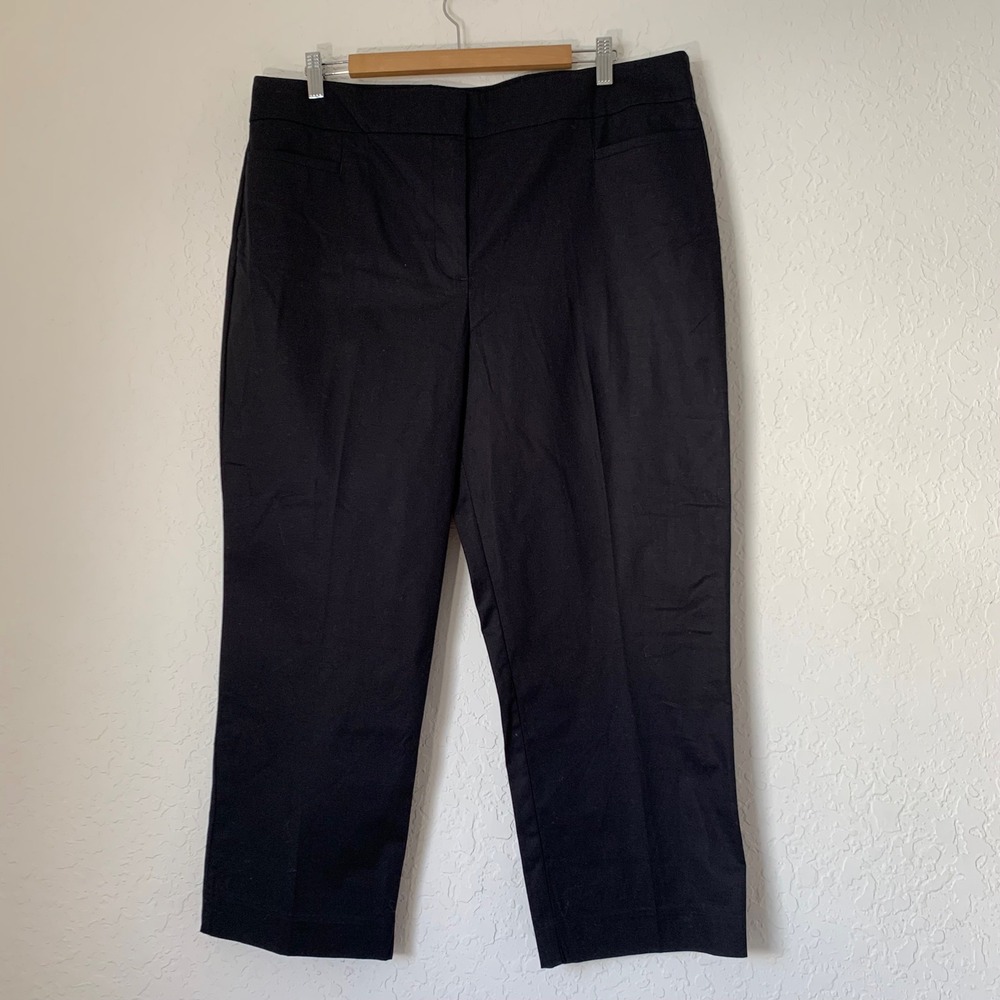 NWT Ann Taylor The Crop Pant‎ Women 16 Black Slim Ankle Office Career Workwear